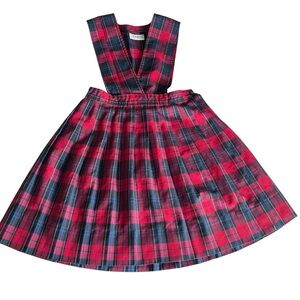 Vintage Plaid Jumper Dress by Dennis USA | Tartan Pinafore School Uniform Style